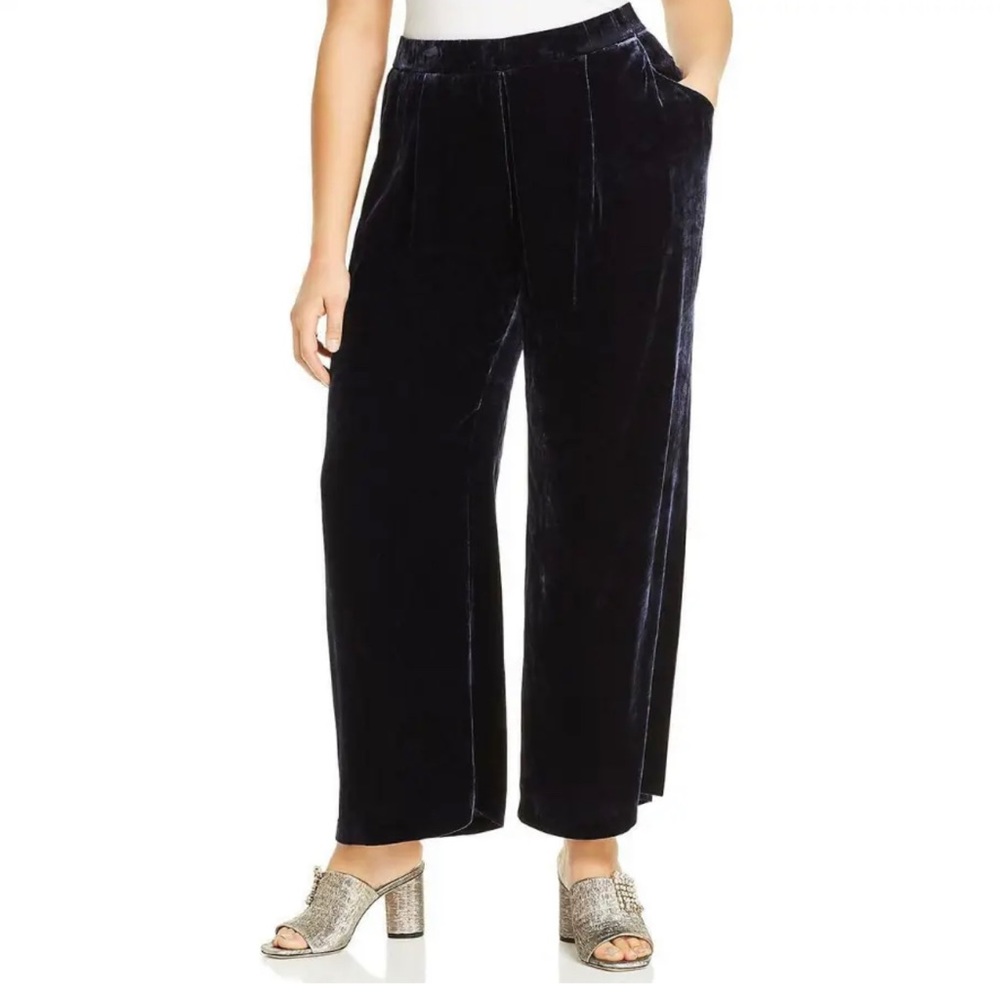 Sigrid Olsen Signature Wide Leg Velvet Pant  Women's Black Color Size:4